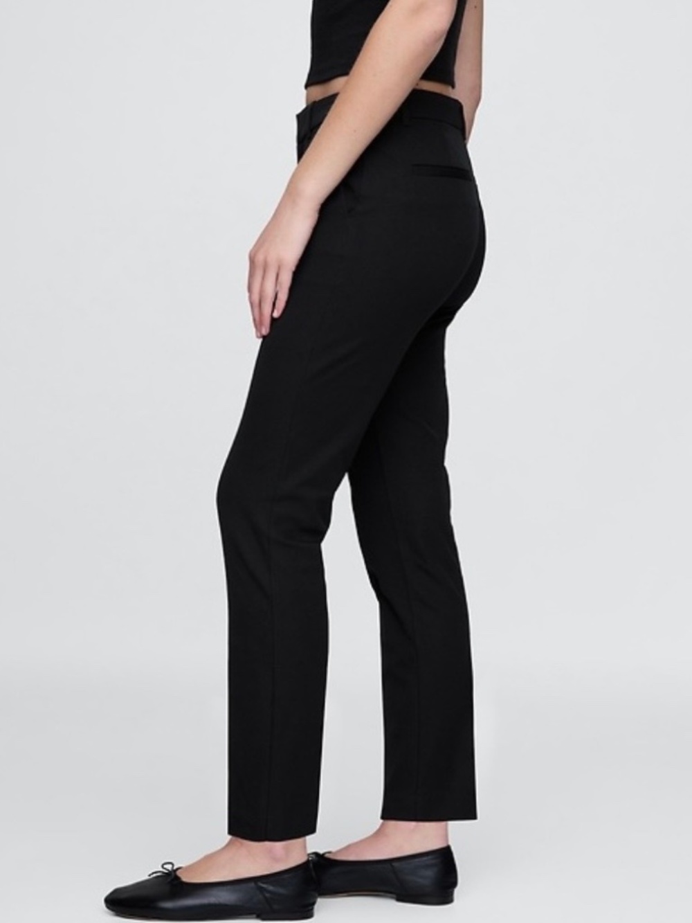 NWOT GAP Black Bi-Stretch Slim Mid-Rise Straight Leg Ankle Dress Pants Size 6